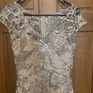 Alex evenings rose gold dress